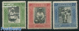 Jamaica 1923 Child Welfare 3V, Unused (hinged) - Jamaique (1962-...)
