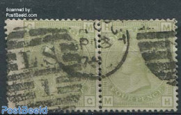 Great Britain 1877 4p, Plate 15, Used Pair, Short Perf Left Side Under, Used - Other & Unclassified