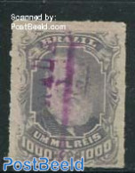 Brazil 1878 1000R Grey, Used, Used Stamps - Gebraucht
