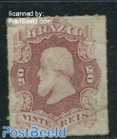 Brazil 1877 20R Brown-lilac, Unused Hinged, Fold On Top, Unused (hinged) - Unused Stamps