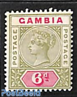 Gambia 1898 6p, Stamp Out Of Set, Unused (hinged) - Gambie (...-1964)