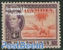 Gambia 1938 4Sh, Stamp Out Of Set, Unused (hinged), Nature - Elephants - Gambie (...-1964)