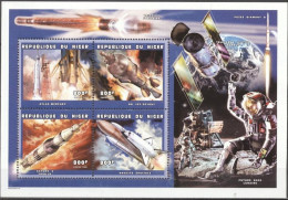Niger 1999, Space, Hubble Telescope, 4val In BF - Niger (1960-...)