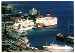 Kiel Germany's Biggest Passenger Port, Boats Stena Line 1970-80s Unused Postcard. Publisher Tourist Information Kiel - Kiel