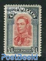 Cyprus 1938 1pnd, Stamp Out Of Set, Unused (hinged) - Nuovi