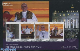 Grenada Grenadines 2013 Pope Francis 4v M/s, Mint NH, Religion - Pope - Religion - Pausen