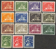 Sweden 1924 World Postal Congress Stockholm 15v, Unused (hinged), Nature - Horses - U.P.U. - Unused Stamps