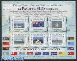 Cook Islands 2014 Pacific SIDS 6v M/s, Mint NH, History - Transport - Flags - Ships And Boats - Barcos