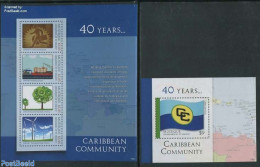 Saint Vincent & The Grenadines 2013 Mustique, 40 Years Caribbean Community 2 S/s, Mint NH, History - Transport - Vario.. - Bateaux