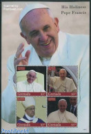 Grenada 2014 Pope Francis 4v M/s, Mint NH, Religion - Pope - Religion - Pausen