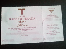 Ticket D'entrée Hôtel Torrequebrada Espagne / Espana - Eintrittskarten