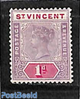 Saint Vincent 1899 1p, Stamp Out Of Set, Unused (hinged) - St.Vincent (1979-...)