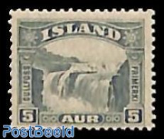 Iceland 1931 5A Grey, Stamp Out Of Set, Unused (hinged), Nature - Water, Dams & Falls - Nuovi