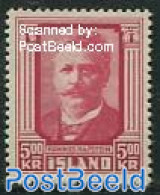 Iceland 1954 5Kr Carmine, H. Hafstein, Stamp Out Of Set, Unused (hinged), Art - Authors - Ongebruikt
