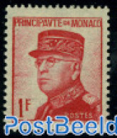 Monaco 1938 1Fr, Stamp Out Of Set, Unused (hinged) - Ungebraucht