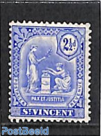 Saint Vincent 1909 2.5p, Stamp Out Of Set, Unused (hinged) - St.Vincent (1979-...)