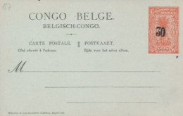 BELGIAN CONGO   PS SBEP 57 (68 MM) UNUSED - Stamped Stationery