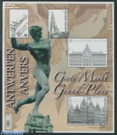 Belgium 2014 Anvers Grand Place 5v M/s, Mint NH, Art - Sculpture - Unused Stamps