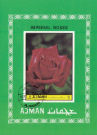 AJMAN Block 499,used,falc Hinged,roses - Ajman