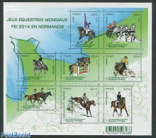 France 2014 World Horse Games 8v M/s, Mint NH, Nature - Sport - Horses - Sport (other And Mixed) - Unused Stamps
