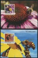 Guinea Bissau 2003 Bees 2 S/s, Imperforated, Mint NH, Nature - Bees - Flowers & Plants - Insects - Guinée-Bissau