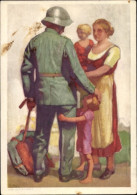 Entier Postal Artiste CPA Hodel, E., Schweizer Bundesfeier 1929, Soldat Beim Abschied - Autres & Non Classés