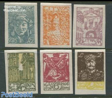 Lithuania 1920 Central Lithuania, Definitives 6v Imperforated, Unused (hinged) - Litauen