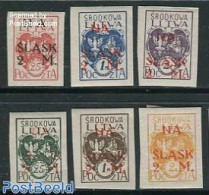 Lithuania 1921 Central Lithuania, NA SLASK Overprints 3v Imperfor, Unused (hinged) - Litouwen