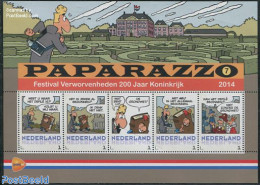 Netherlands - Personal Stamps TNT/PNL 2014 Paparazzo (7), Festival 200 Years Kingdom 5v M/s, Mint NH, History - Newspa.. - Bandes Dessinées