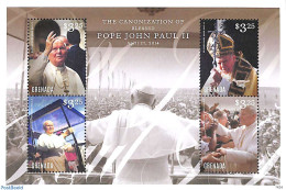 Grenada 2014 Canonization Of Pope John Paul II 4v M/s, Mint NH, Religion - Pope - Religion - Popes