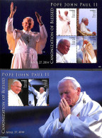 Tuvalu 2014 Pope John Paul II 2 S/s, Mint NH, Religion - Pope - Religion - Pausen