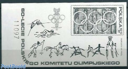 Poland 1979 Olympic Committee S/s, Blackprint With Number On The Left, Mint NH, Nature - Sport - Horses - Basketball -.. - Unused Stamps