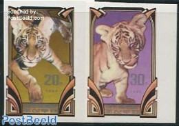 Korea, North 1982 Tigers 2v, Imperforated, Mint NH, Nature - Cat Family - Korea, North