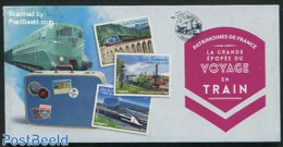 France 2014 Railway Journeys 12v S-a In Booklet, Mint NH, Transport - Stamp Booklets - Railways - Art - Bridges And Tu.. - Neufs