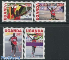 Uganda 2013 Stephen Kiprotich, London 2012 Olympic Medal Winner 4v, Mint NH, Sport - Athletics - Olympic Games - Athlétisme