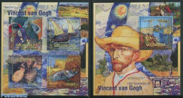 Mozambique 2013 Vincent Van Gogh 2 S/s, Mint NH, Transport - Ships And Boats - Art - Modern Art (1850-present) - Paint.. - Ships