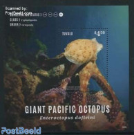 Tuvalu 2014 Giant Pacific Octopus S/s, Mint NH, Nature - Fish - Fishes