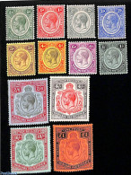 Nyasaland 1913 Definitives, King George, WM Multiple Crown-CA 12v, Unused (hinged) - Nyassaland (1907-1953)