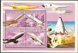 Niger 1999, Space, Concorde, 4val In BF - Afrique