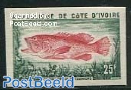 Ivory Coast 1974 Fish (Cephalopholis Taeniops) 1v, Imperforated, Mint NH, Nature - Fish - Unused Stamps