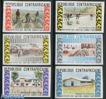 Central Africa 1974 Veterans 6v, Imperforated, Mint NH, History - Various - Militarism - Agriculture - Militaria