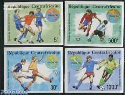 Central Africa 1990 Worldcup Football 4v, Imperforated, Mint NH, Sport - Football - Zentralafrik. Republik