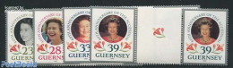 Guernsey 1992 Elizabeth Accesion 40th Anniversary 4 Gutter Pairs, Mint NH, History - Kings & Queens (Royalty) - Familles Royales