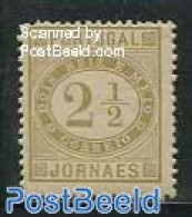 Portugal 1876 2.5R Newspaper Stamp 1v, Mint NH, History - Newspapers & Journalism - Neufs