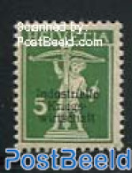 Switzerland 1918 5c, Thin Overprint, Stamp Out Of Set, Unused (hinged) - Ungebraucht