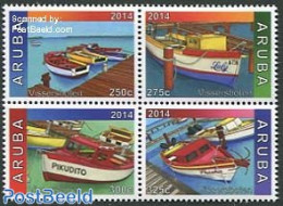 Aruba 2014 Fishing Boats 4v [+], Mint NH, Nature - Transport - Fishing - Ships And Boats - Poissons