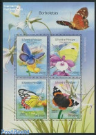 Sao Tome/Principe 2014 Butterflies 4v M/s, Mint NH, Nature - Butterflies - São Tomé Und Príncipe