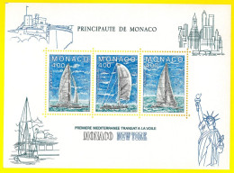 MONACO 1985 Prima Regata Monaco New York - SHEET - Unused Stamps