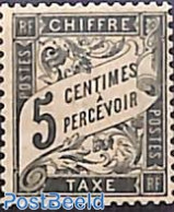France 1881 5c, Postage Due, Stamp Out Of Set, Unused (hinged) - 1859-1959.. Ungebraucht