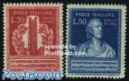 Italy 1949 Alexander Volta 2v, Unused (hinged), Science - Inventors - Other & Unclassified